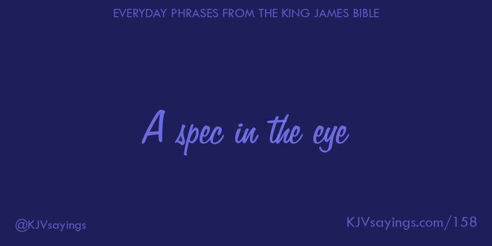 &ldquo;A spec in the eye&rdquo;