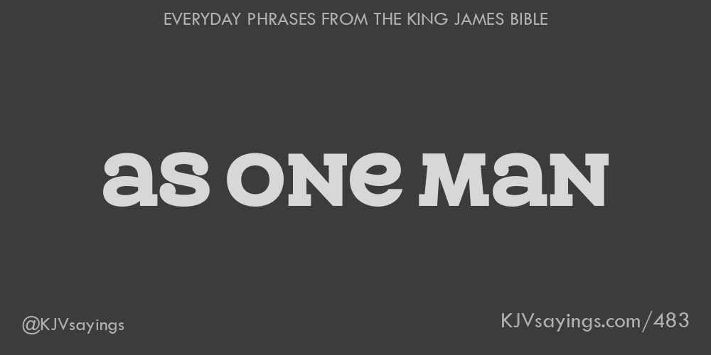 &ldquo;As one man&rdquo;