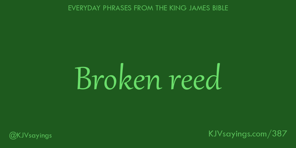 Broken reed King James Bible (KJV) sayings