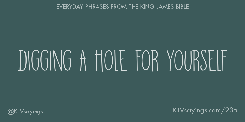 Digging a hole for yourself King James Bible (KJV) sayings