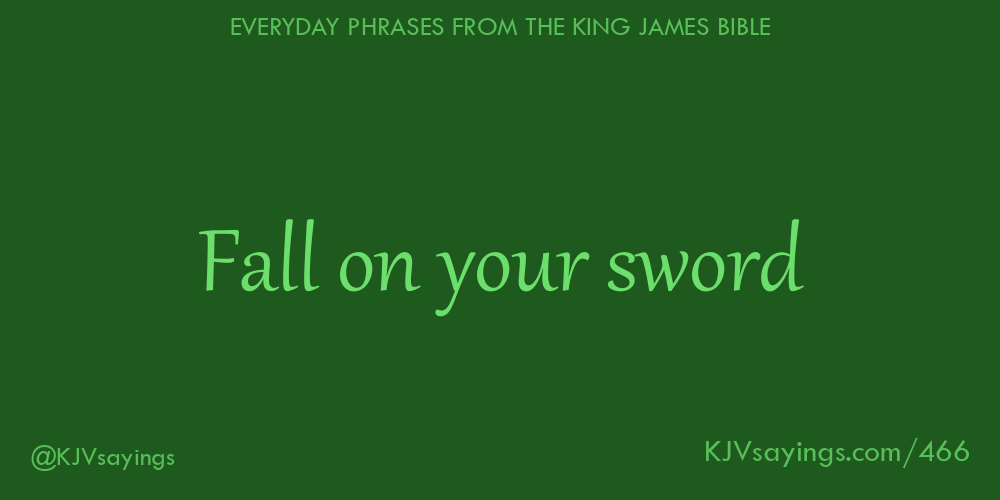 &ldquo;Fall on your sword&rdquo;