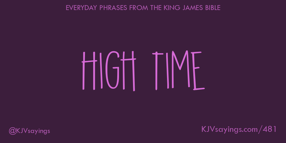 &ldquo;High time&rdquo;