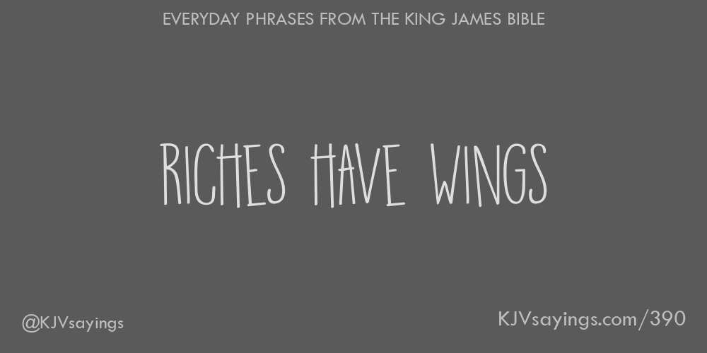 &ldquo;Riches have wings&rdquo;