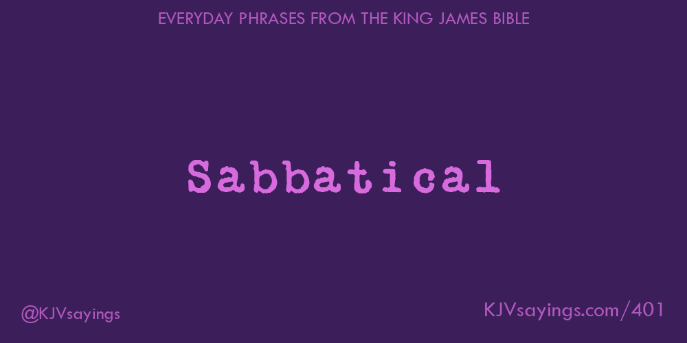 &ldquo;Sabbatical&rdquo;