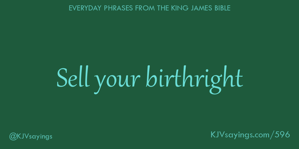 &ldquo;Sell your birthright&rdquo;