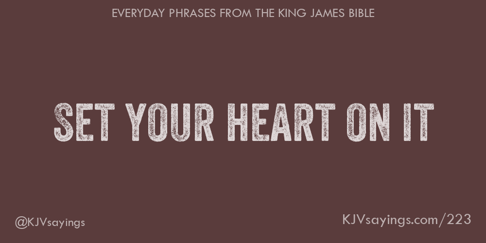 “Set your heart on it”