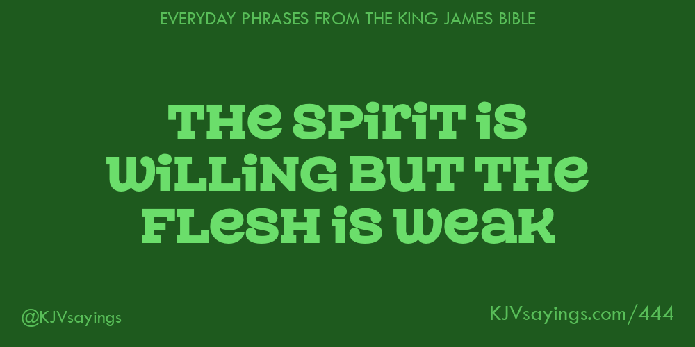 The spirit is willing but the flesh is weak King James Bible (KJV